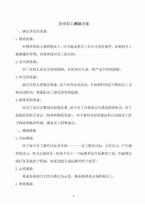 公司员工激励方案