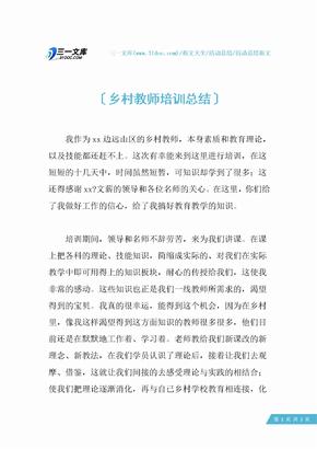 乡村教师培训总结