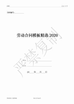 劳动合同模板精选2020-(优质文档)