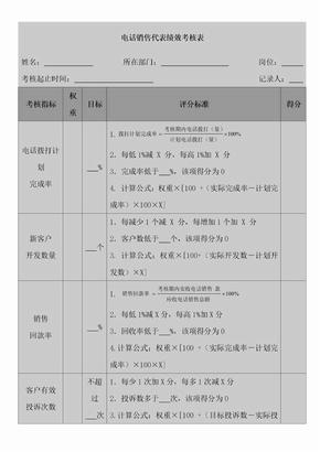 电话销售人员绩效薪资方案