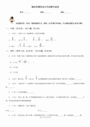 湖南省郴州市小升初数学试卷