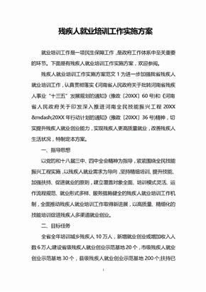 残疾人就业培训工作实施方案