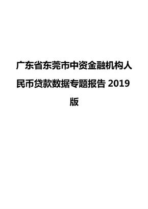 广东省东莞市中资金融机构人民币贷款数据专题报告2019版