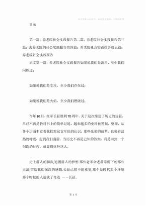 养老院社会实践报告
