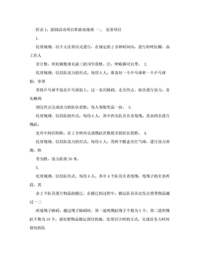 2008121194550游园活动项目和游戏规则 - 附表1：游园活动项目和游戏规则