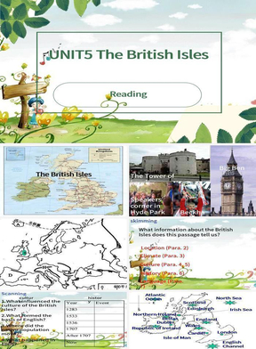 人教版高二英语上学期课件：UNIT5 The British Isles reading1