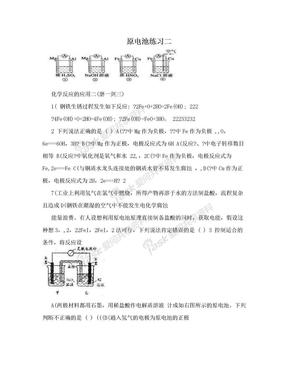 原电池练习二