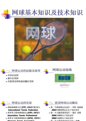 网球基本知识及技术知识
