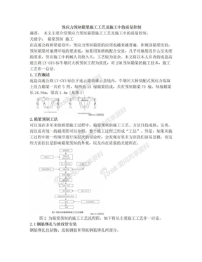 预应力预制箱梁施工工艺及施工中的质量控制