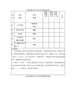 节目评分表