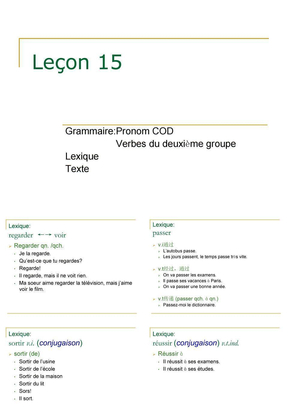 简明法语教程上册15课课件Lecon_15