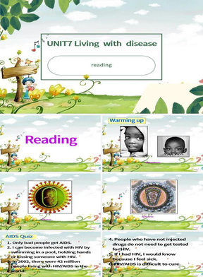 人教版高二英语上学期课件：UNIT7 Living with disease reading