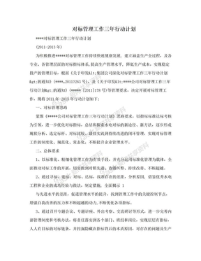 对标管理工作三年行动计划