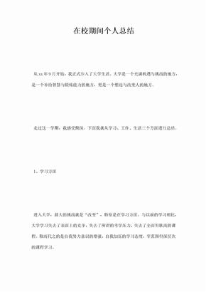 在校期间个人总结