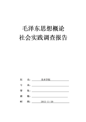 毛概社会实践实践调查报告