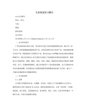 文案策划实习报告