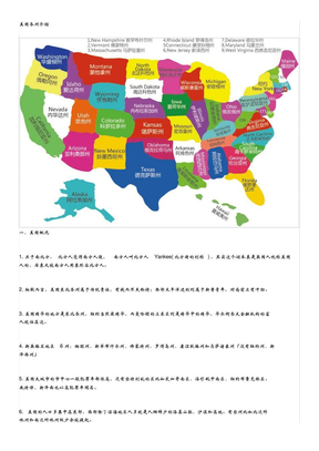 美国地图及各州介绍整理