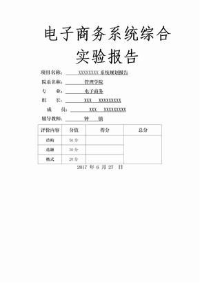 电子商务系统规划报告