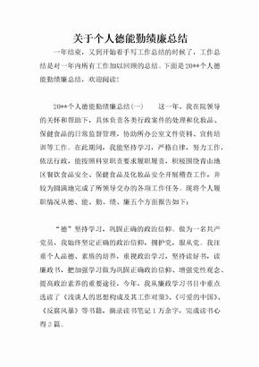 关于个人德能勤绩廉总结