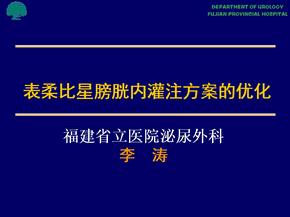 方案的优化表柔比星膀胱灌注化疗总体介绍艾达生(注射用盐酸表柔比星