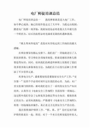 电厂师徒培训总结[范本]