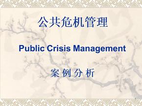 公共管理危机案例分析