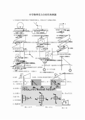 中学物理受力分析经典例题物理受力分析