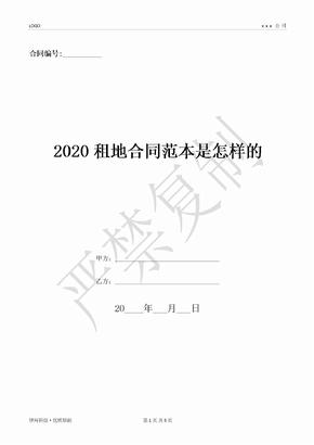 2020租地合同范本是怎样的-(优质文档)