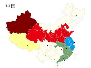 中国各省地图拼图PPT素材