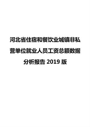 河北省住宿和餐饮业城镇非私营单位就业人员工资总额数据分析报告2019版