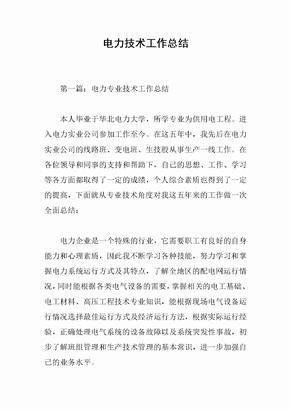 电力技术工作总结