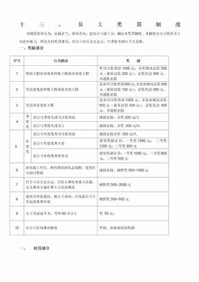 监理公司奖罚制度