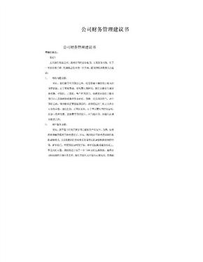 公司财务管理建议书