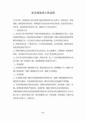 社会事业办工作总结