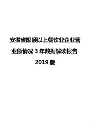安徽省限额以上餐饮业企业营业额情况3年数据解读报告2019版