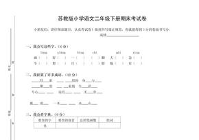 苏教版小学二年级下册语文期末考试卷