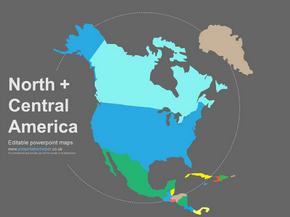 北美洲各国地图板块－地球地图模板 幻灯片模板 Powerpoint模板