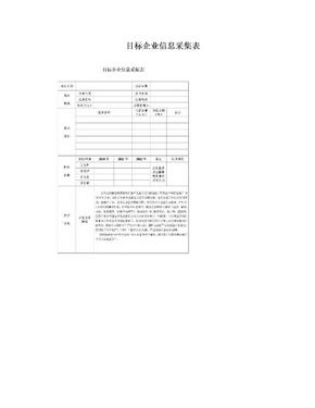 目标企业信息采集表