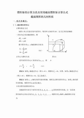 惯性矩的计算方法及常用截面惯性矩计算公式