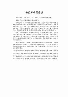 公益劳动感想