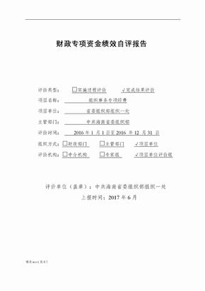 财政专项资金绩效自评报告