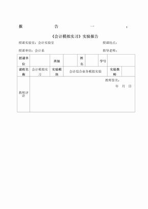 会计手工帐实训报告 【7 篇】