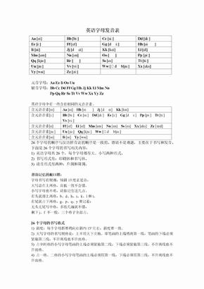 26个英文字母和音标