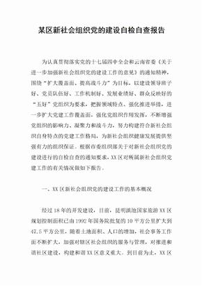 某区新社会组织党的建设自检自查报告